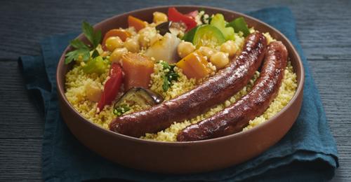 Vegetarian merguez couscous